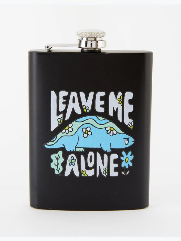 PUNKY PINS LEAVE ME ALONE HIP FLASK BLACK