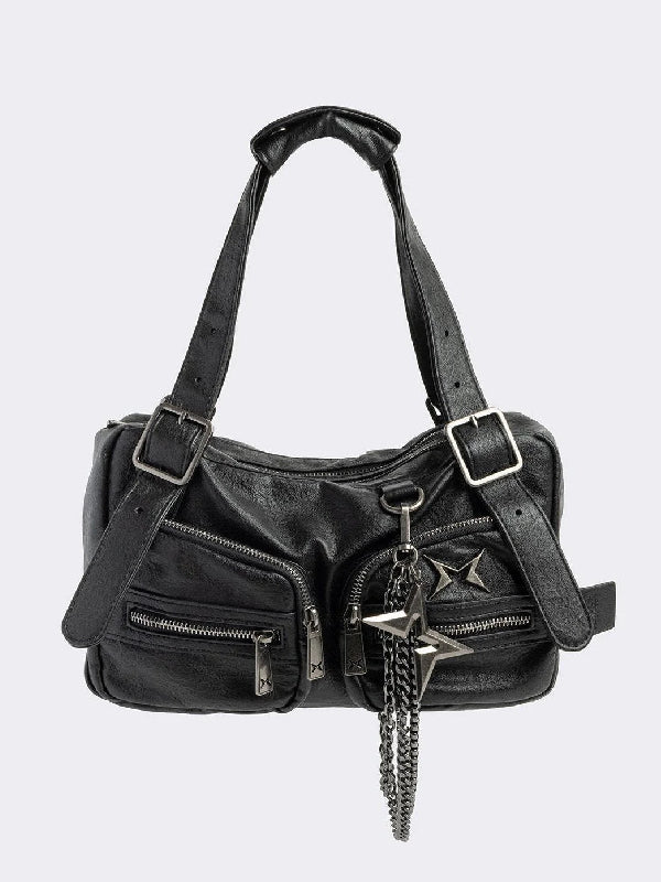 MINGA SOOT VEGAN LEATHER SHOULDER BAG