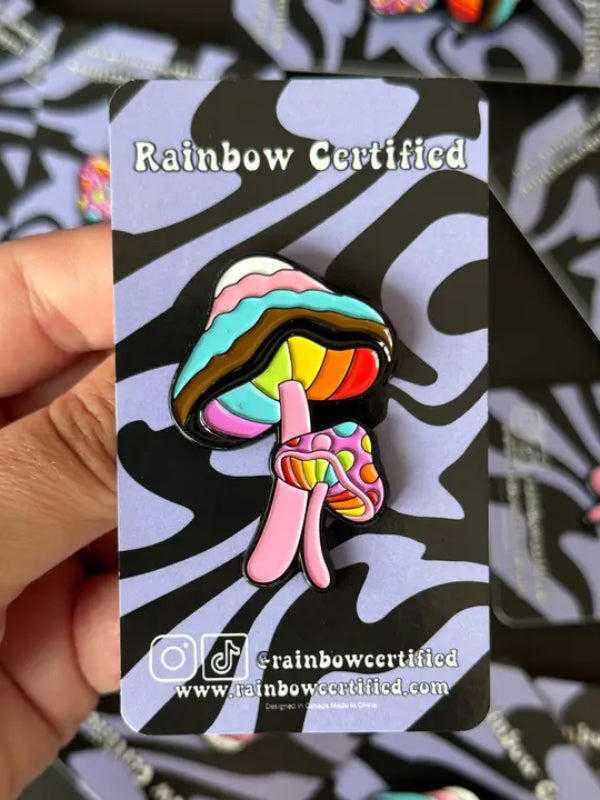 RAINBOW CERTIFIED MUSHROOM RAINBOW PIN