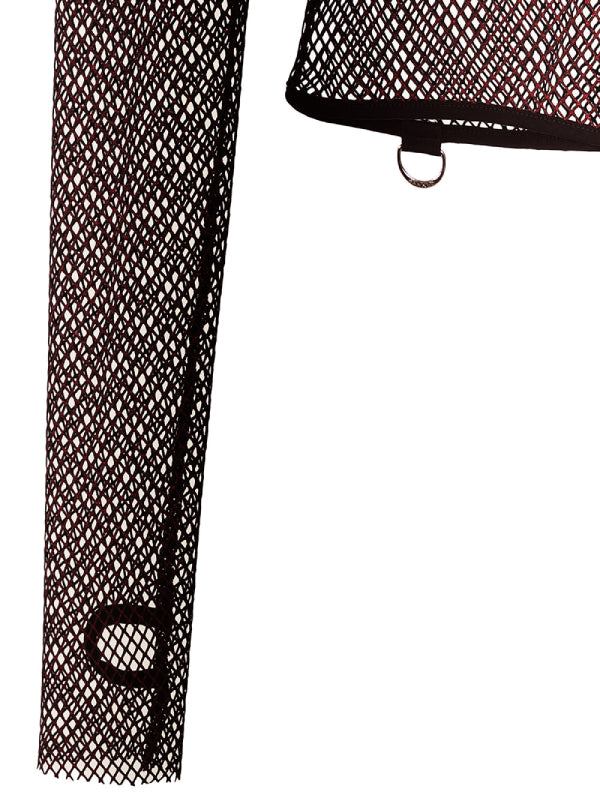 BANNED RED METALLIC LIORA MESH HOODIE HD59091