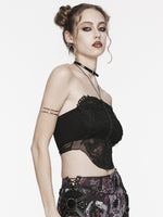 PUNK RAVE SKELLETON LACE TOP WT-881DDF