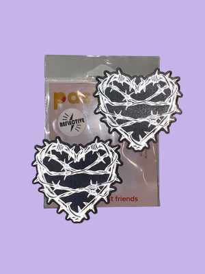 PASTEASE REFLECTIVE BARBED WIRE HEART