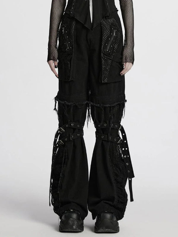PUNK RAVE ZIP OFF PANTS WITH MESH POCKETS WK-694NCF