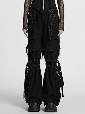 PUNK RAVE ZIP OFF PANTS WITH MESH POCKETS WK-694NCF