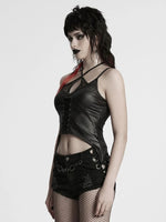 PUNK RAVE VINYL LACE UP TANK TOP WT-984BXF