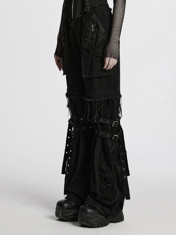 PUNK RAVE ZIP OFF PANTS WITH MESH POCKETS WK-694NCF