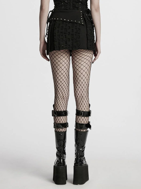 
            
                Bild in den Galerie-Viewer laden,PUNK RAVE RIPPED BLACK DENIM SKIRT WQ-849DQF
            
        