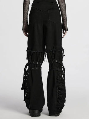 PUNK RAVE ZIP OFF PANTS WITH MESH POCKETS WK-694NCF