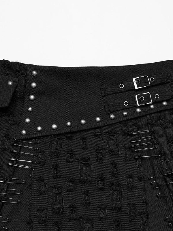 
            
                Bild in den Galerie-Viewer laden,PUNK RAVE RIPPED BLACK DENIM SKIRT WQ-849DQF
            
        