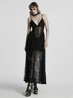 PUNK RAVE LACE MAXI SLIP DRESS WQ-835LQF