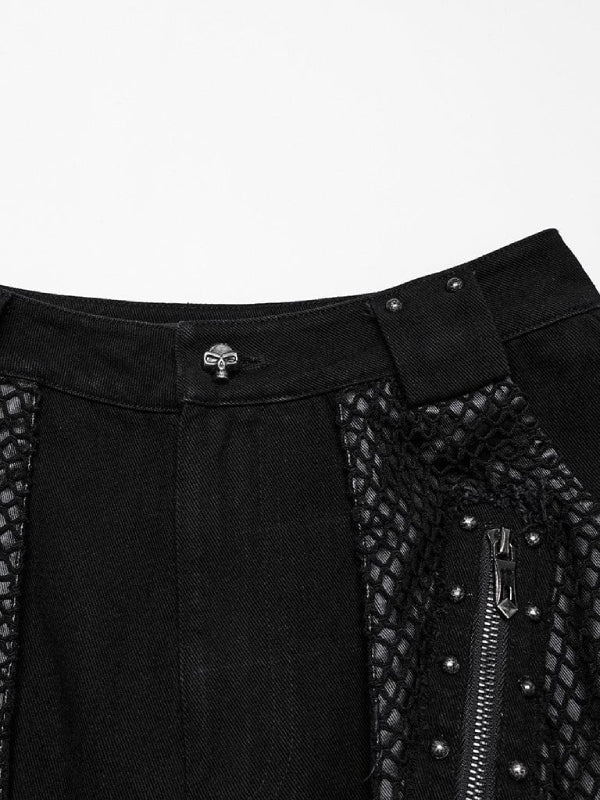 
            
                Bild in den Galerie-Viewer laden,PUNK RAVE ZIP OFF PANTS WITH MESH POCKETS WK-694NCF
            
        