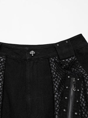 PUNK RAVE ZIP OFF PANTS WITH MESH POCKETS WK-694NCF