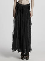 PUNK RAVE CHIFFON MAXI SKIRT WQ-861BQF