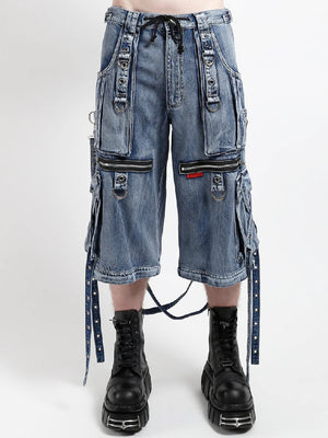 TRIPP NYC X-STRAP PANT FOG WASH INDIGO DENIM JM7144