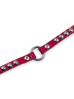 FUNK PLUS SMALL RED CHOKER WITH RING AND ROUND STUDS