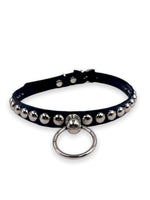 FUNK PLUS SMALL CHOKER WITH HANGING RING AND ROUND STUDS  VEGAN FCK448