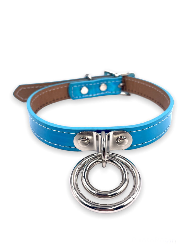 FUNK PLUS HOLO BLUE DOUBLE O RING CHOKER FC264