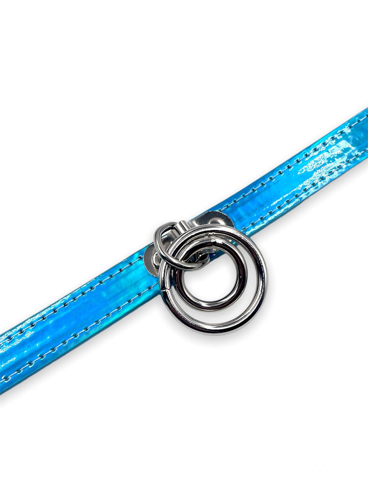 FUNK PLUS HOLO BLUE DOUBLE O RING CHOKER FC264