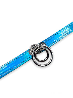 FUNK PLUS HOLO BLUE DOUBLE O RING CHOKER FC264