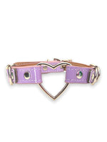 FUNK PLUS LILAC HEART D RING CHOKER STITCHED FC365