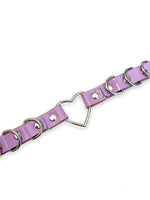 FUNK PLUS LILAC HEART D RING CHOKER STITCHED FC365