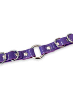 FUNK PLUS PURPLE VINYL O RING AND D RING CHOKER STITCHED