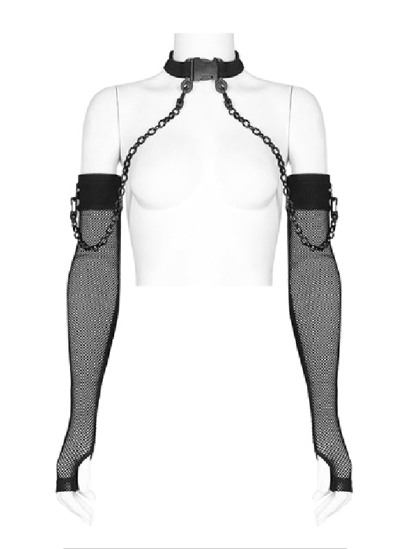 PUNK RAVE MESH ARMS WITH CLIP CHOKER OPS-256LHF