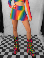 J VALENTINE RAINBOW MESH SKIRT FE214