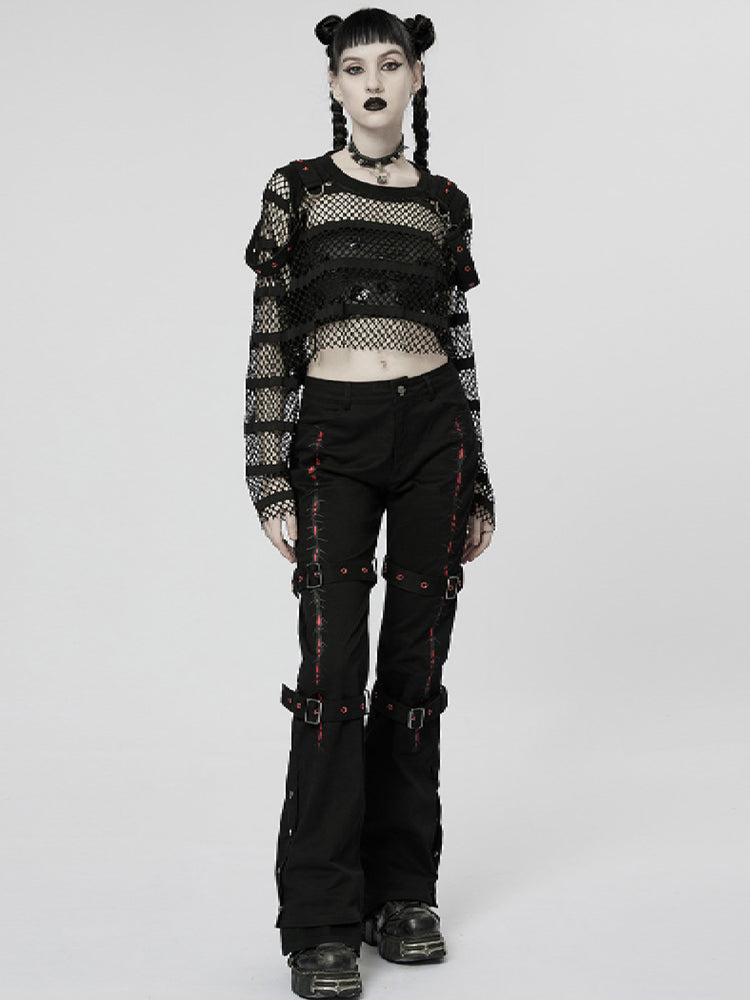 
            
                Load image into Gallery viewer, PUNK RAVE MESH TOP WITH RED DETAILS WT-761TCF
            
        