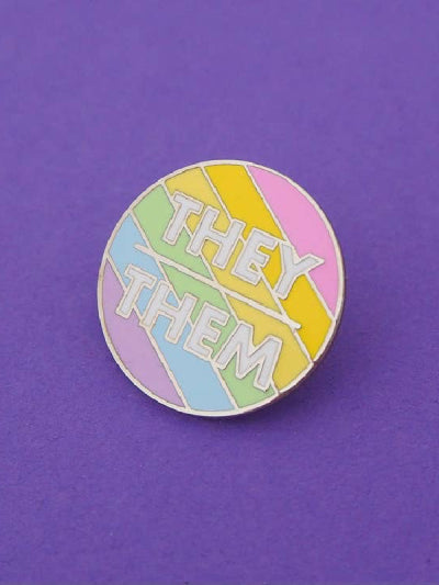 HAND OVER YOUR FAIRY THEY/THEM PASTEL RAINBOW ENAMEL PIN