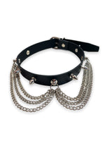 CHOKER WITH TWO CHAINS AND SPIKES