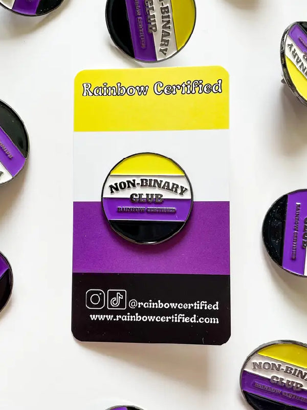 RAINBOW CERTIFIED NON BINARY CLUB PIN