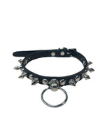FUNK PLUS SLIM CHOKER WITH ROUND STUDS, SPIKES AND RING FCK444 VEGAN