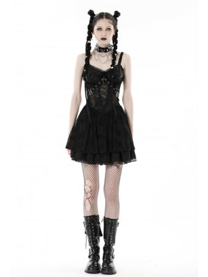 DARK IN LOVE SPIDERWEB SEE THROUGH MESH DRESS DW744