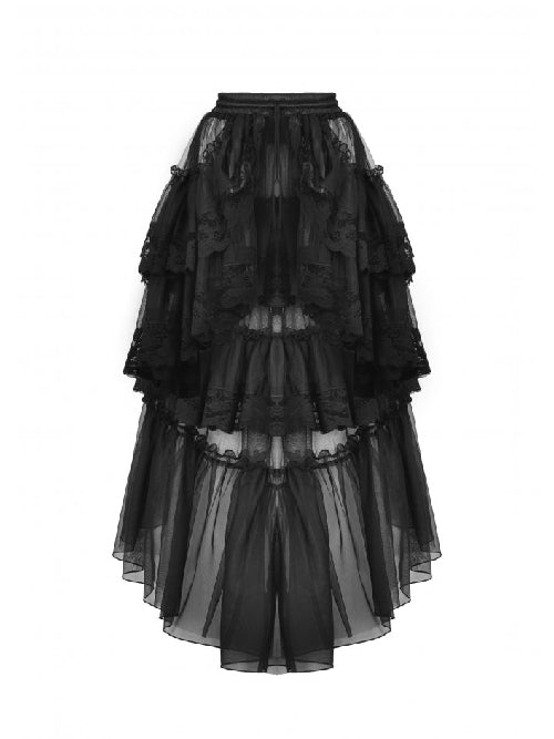 DARK IN LOVE LAYERED FRILLY HIGH LOW SKIRT KW293