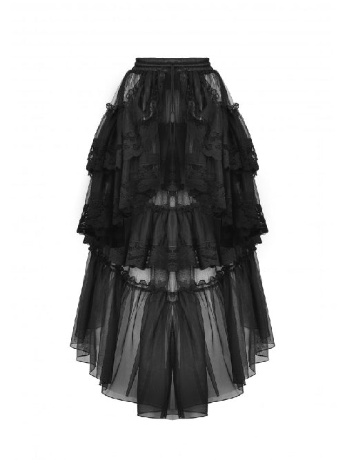 DARK IN LOVE LAYERED FRILLY HIGH LOW SKIRT KW293