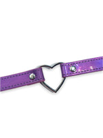 FUNK PLUS PURPLE HOLO HEART CHOKER FC223