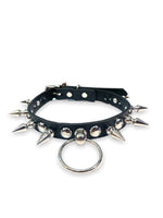 FUNK PLUS CHOKER WITH ROUND STUDS, SPIKES AND RING VEGAN
