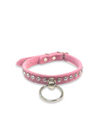 FUNK PLUS PINK VELVET RHINESTONE CHOKER WITH RING