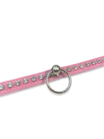 FUNK PLUS PINK VELVET RHINESTONE CHOKER WITH RING