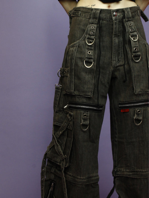 
            
                Load image into Gallery viewer, TRIPP NYC X STRAP ZIP OFF PANT GREY DENIM
            
        
