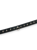 BLACK CHOKER WITH RING AND MINI SPIKES