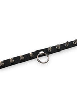 BLACK CHOKER WITH SPIKES AND RING