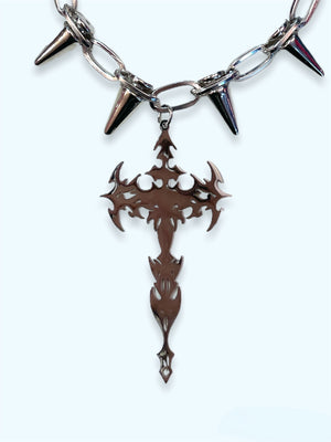 NECKLACE CROSS WITH STUDS