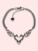 TRIBAL HEART WITH FLAME NECKLACE