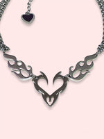 TRIBAL HEART WITH FLAME NECKLACE
