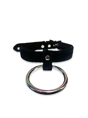 FUNK PLUS BLACK VELVET RING CHOKER C711VEL