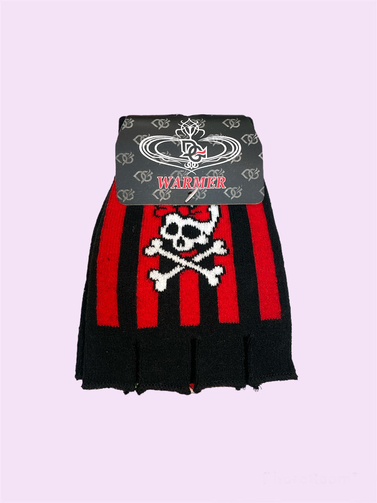 
            
                Load image into Gallery viewer, GLOVES RED AND BLACK STRIPES WITH SKULL
            
        
