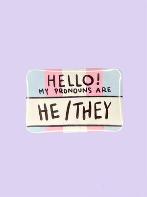 
            
                Load image into Gallery viewer, SOFFTPUNK TRANSGENDER PRONOUN PIN HE/THEY
            
        