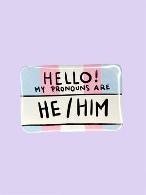 
            
                Load image into Gallery viewer, SOFFTPUNK TRANSGENDER PRONOUN PIN HE/HIM
            
        